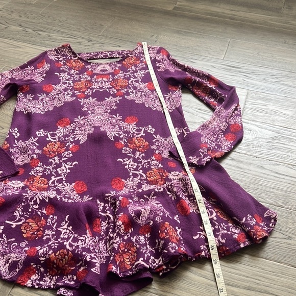 🔥free People🔥 | Purple floral Smooth Talker plumberry tunic dress - Picture 8 of 11
